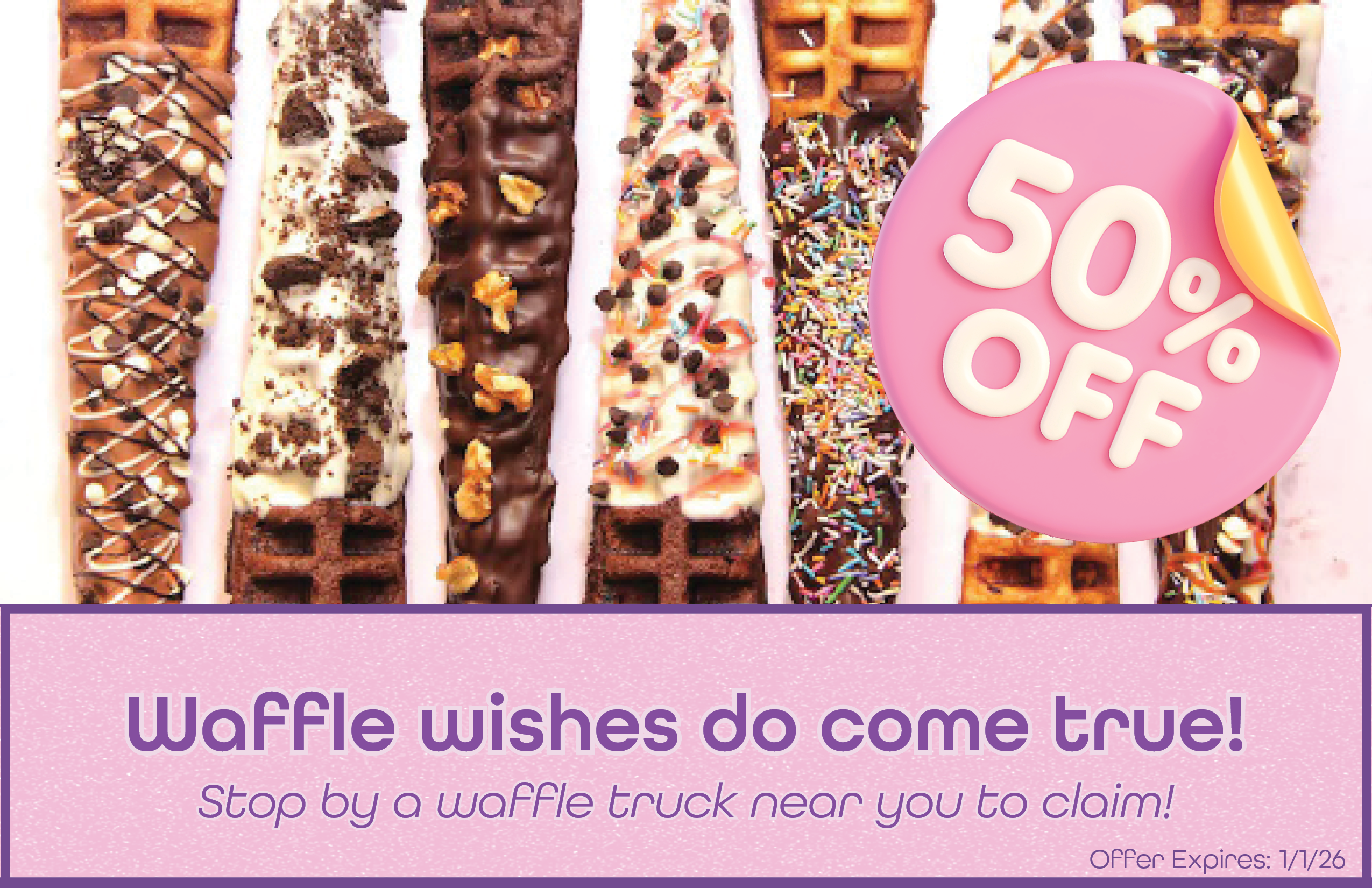 Waffle Wand post card front